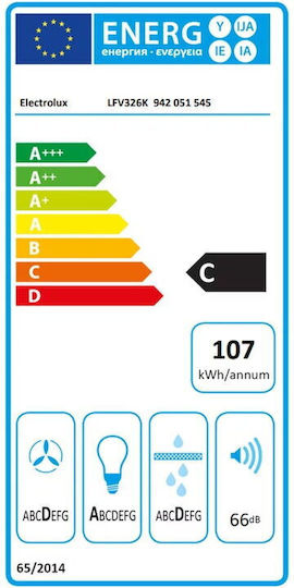 Electrolux Kamin-Dunstabzug 60cm Schwarz