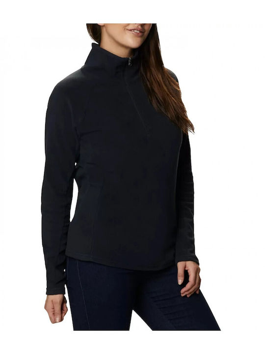 Glacial IV Women's Blouse Fleece Long Sleeve with Zipper Black