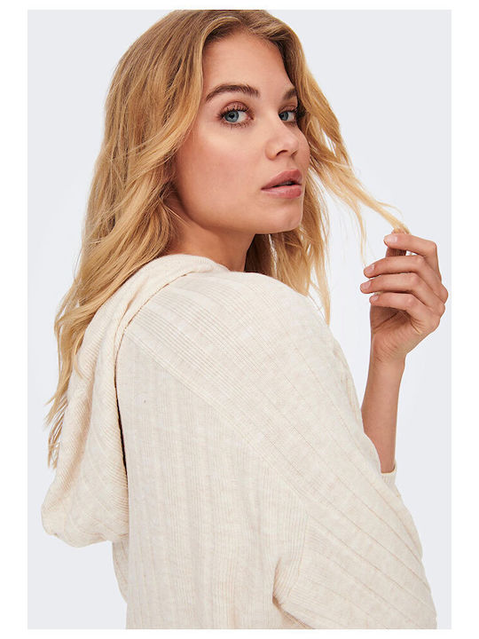 Tessa Women's Long Sleeve Sweater with Hood Pumice Stone
