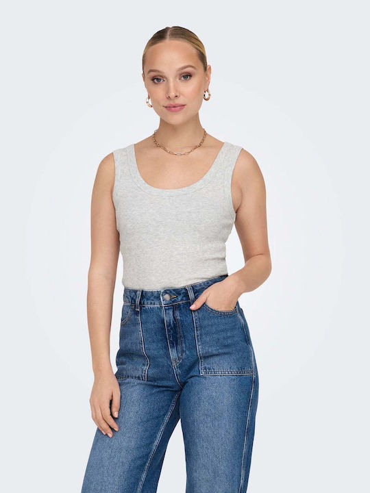 Easy Γυναικείο Αθλητικό Crop Top Αμάνικο Γκρι