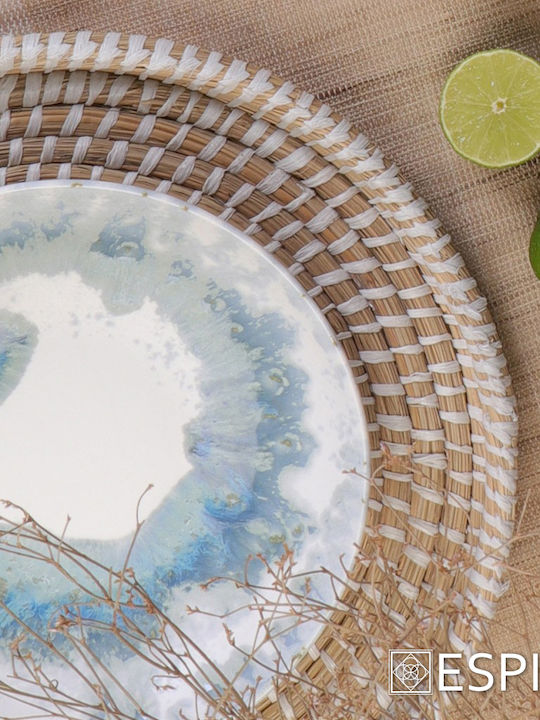 Espiel Wicker Round Decorative Tray 2pcs