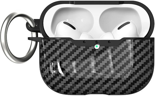 Θήκη Airpods Pro 3 Υφή Ανθρακονήματα Καραμπίνερ Μαύρη