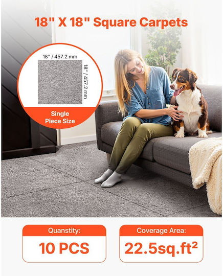 Vevor Set Plastic Floor with 10 Tiles 12mm Brown