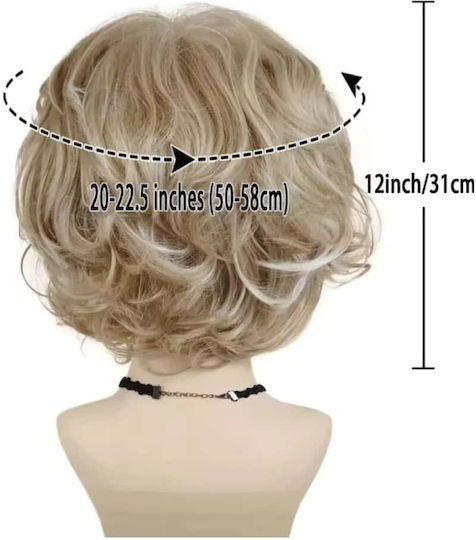 Perücke mit Synthetikhaar in Blond Farbe 27.5cm