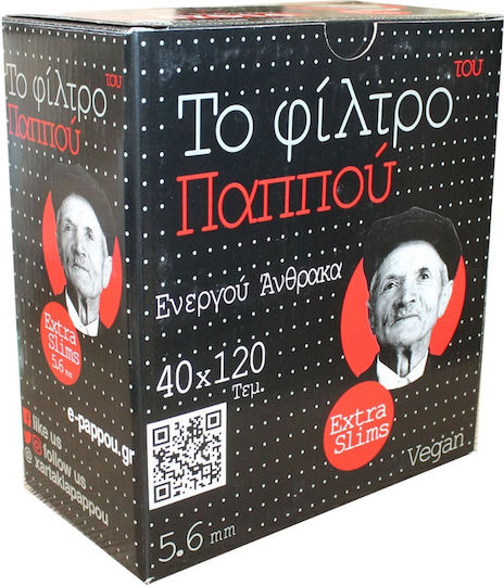 Tou Pappou Vată pentru țigări Carbon activat 5.6mm 100x1buc