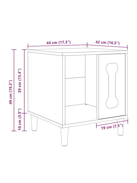 vidaXL Κρεβάτι Σκύλου Σπιτάκι Γκρι 49x44εκ.
