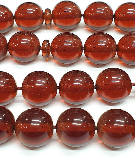 Roloi Komboloi Mastic Worry Beads with 33 Beads Honey 42cm