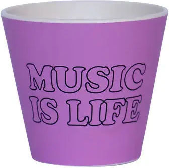QuyCup Snoopy Music Is Life Becher Keramik Lila 90ml