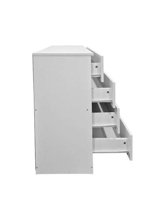 Athos Wooden & Metallic Chest of Drawers White 80x40x79cm