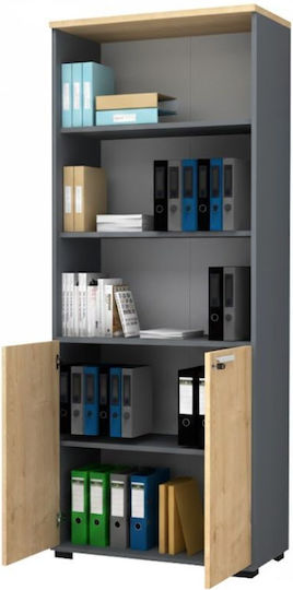 Venturo Office Storage Chipboard Closet with Lock Natural L80xW40xH200cm