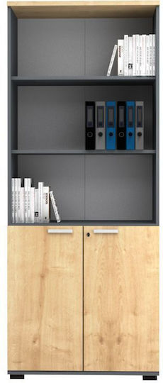Venturo Office Storage Chipboard Closet with Lock Natural L80xW40xH200cm