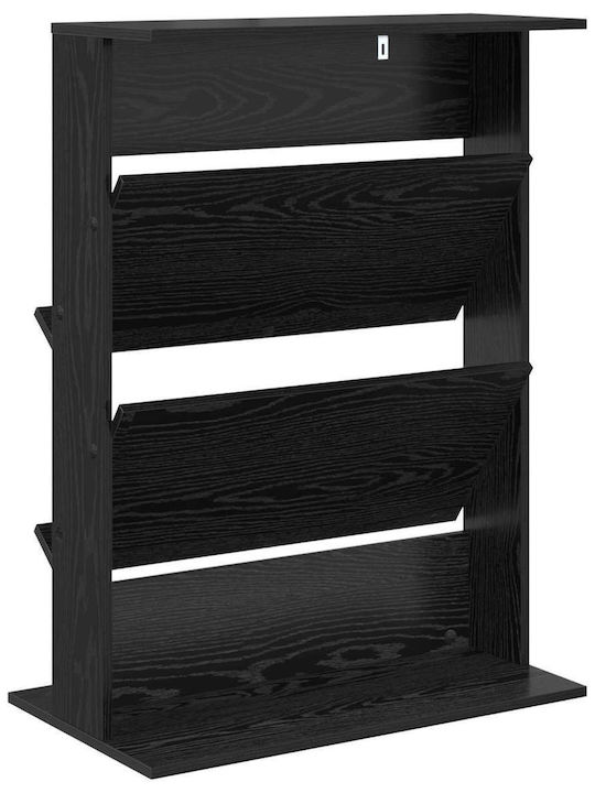 vidaXL PU Magazine Rack Black 70x41x96cm