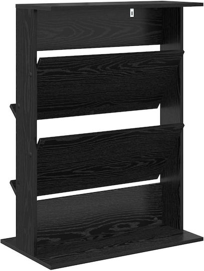 vidaXL PU Magazine Rack Black 70x41x96cm