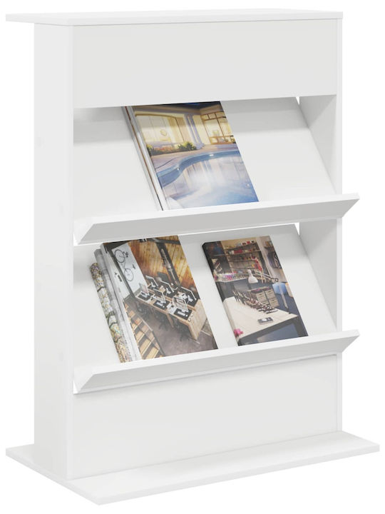 vidaXL PU Magazine Rack White 70x41x96cm