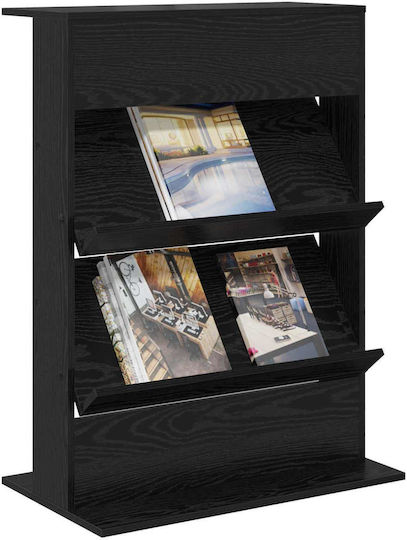 vidaXL PU Magazine Rack Black 70x41x96cm