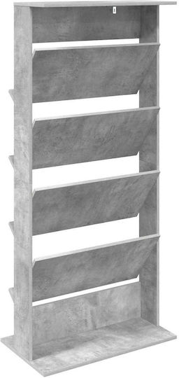 vidaXL PU Magazine Rack Gray 70x41x156cm