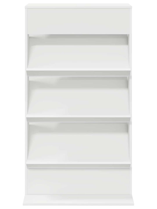 vidaXL PU Magazine Rack White 70x41x126cm