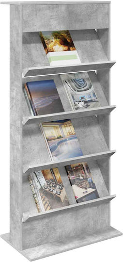 vidaXL PU Magazine Rack Gray 70x41x156cm