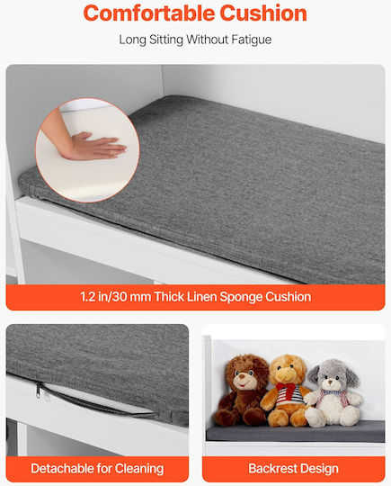 Vevor Toy Storage System made of Wood White 40x40x80cm 1pcs