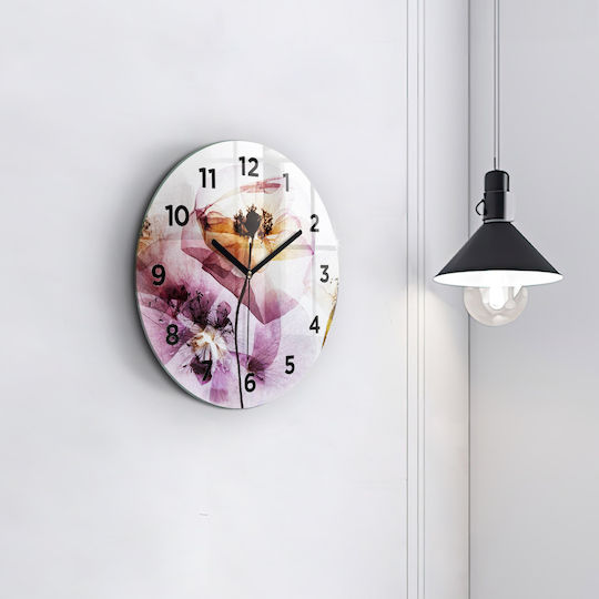 Tulup Leise Wanduhr Glas Mehrfarbig Ø30cm