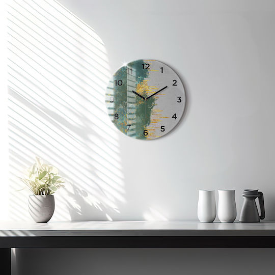 Tulup Leise Wanduhr Glas Mehrfarbig Ø30cm
