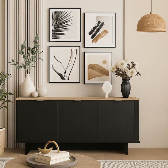 Μπουφές Bohema Ξύλινος Μαύρο - Sepet Oak 180x47x76.6cm