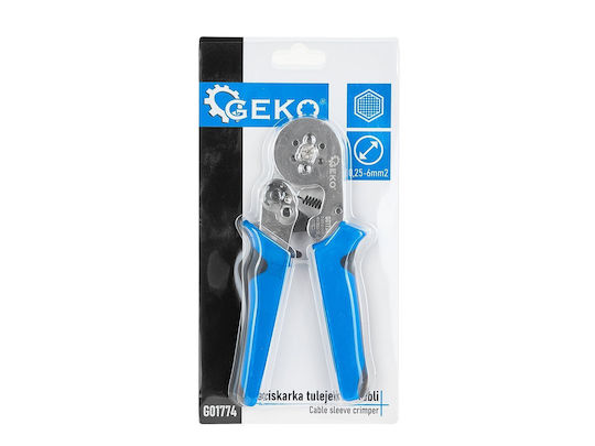 Geko Crimping Pliers for Brass Terminals Cross-Section Range 0.25 - 6mm² with Ratchet Mechanism Length 175mm