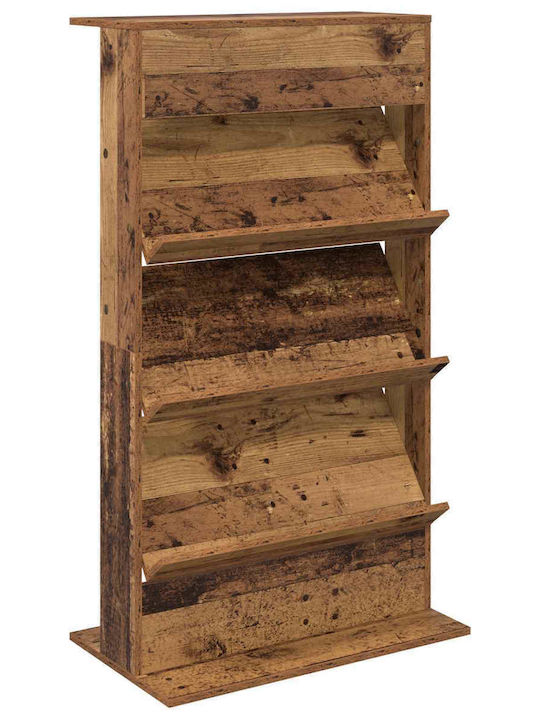 vidaXL PU Magazine Rack Brown 70x41x126cm