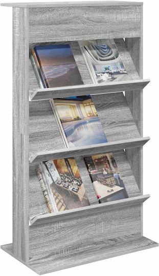 vidaXL Стойка за списания Сив 70x41x126бр 1бр
