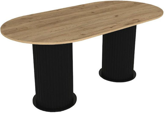 Bohema Τραπέζι Τραπεζαρίας Ξύλινο Μαύρο - Sepet Oak 180x90x77.7εκ.