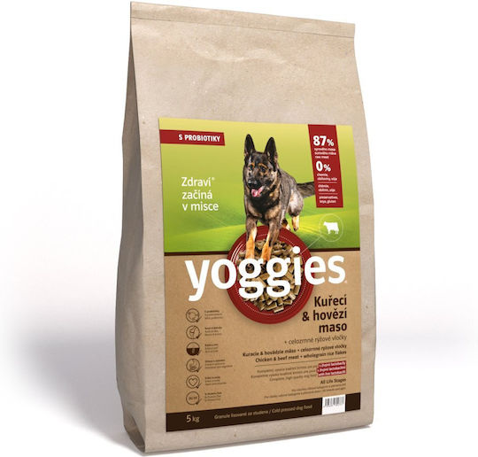 Dry Dog Food Chicken Beef & Probiotics Cold Pressed Yoggies Normal 5 Kg