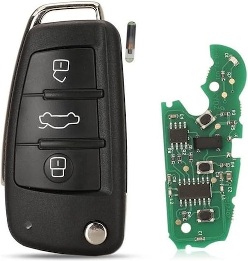 Cheie Auto Programabilă 3 Butoane Audi Q7 B7 Q3 A3 TT A2 A8 A6 A6L A4 S5 C5 C6 B6 A4L A5 Q5 S RS Cabrio Avant Quattro 433MHz ID48 FCC 8E0837220 8E0837220K 8E0837220D