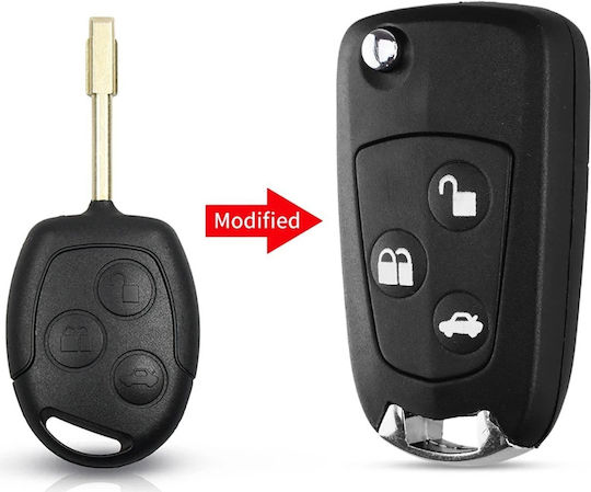 Transforming Folding Car Key Case Compatible Ford Mondeo Focus Fiesta 3 Modified Buttons