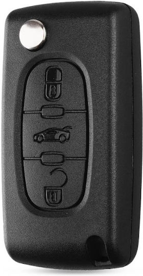 Husă Pentru Chei Auto Compatibilă Peugeot Citroen 207 307 407 C2 C3 C4 C5 C6 C8 3 Butoane Va2 Ce0536