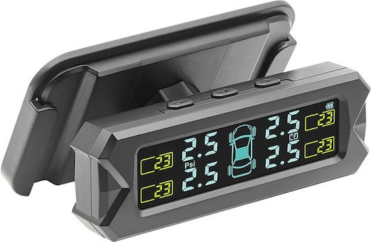 Sistem Monitorizare Presiune Anvelope Tpms Încărcare Solară 4 Senzori Externi Afișaj Lcd