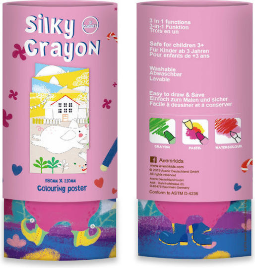 Avenir Silky Crayons Set Pink 12pcs