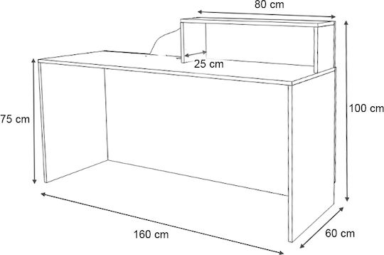 Megapap Office Reception L160xW60xH100cm