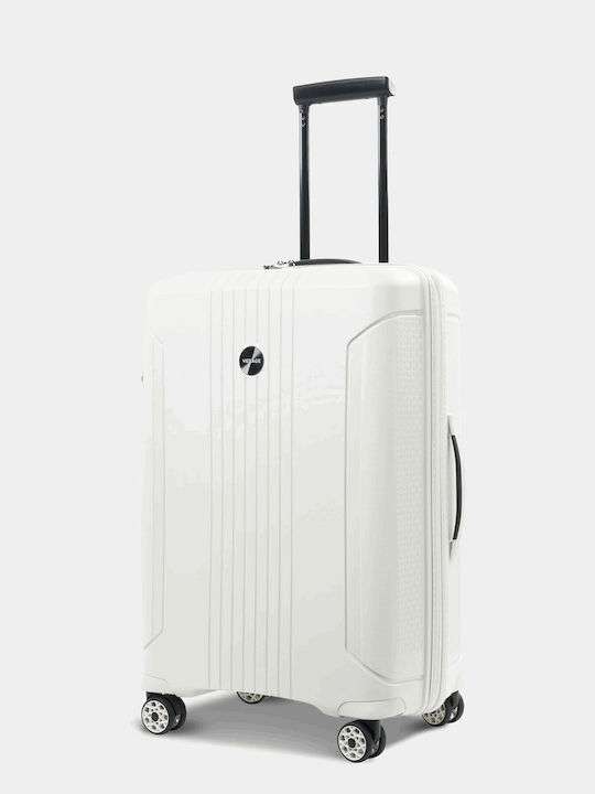 Verage Large Travel Suitcase Hard White with 4 Wheels Height 77cm