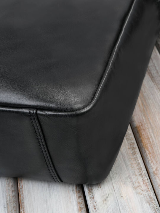 Leder Herrentasche Schulter / Crossbody Schwarz