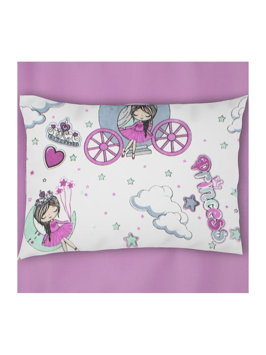 Dimcol Baby Pillowcase White-Lilac 45x35cm