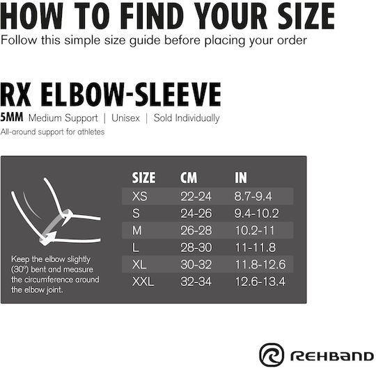 Rx Elbow Sleeve 5mm Rehband 1 Piece Black Pink
