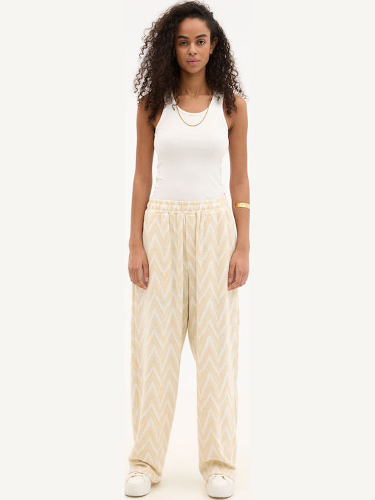 Pantaloni Elastic Beige