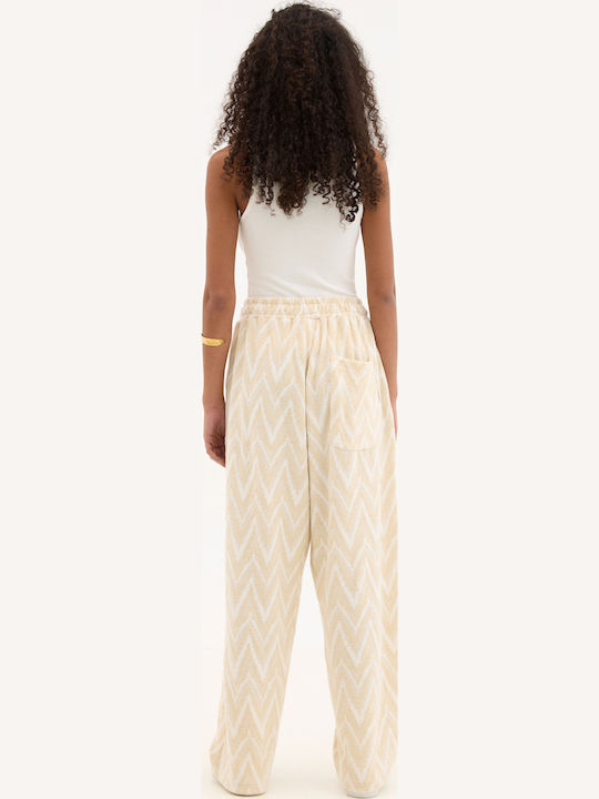 Pantaloni Elastic Beige