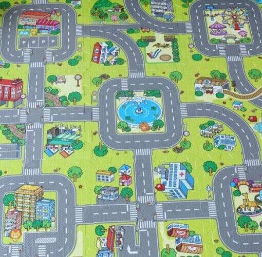 Interaktives Kinder-Bodenpuzzle Eva mit Straßen 9 Teile