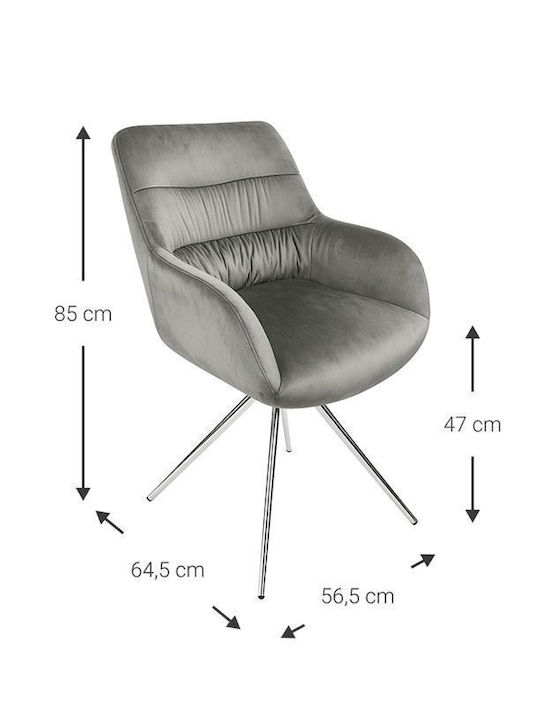 Sadie Dining & Kitchen Chairs with Artificial Leather Gray 2 Pieces 64.5x56.5x85cm