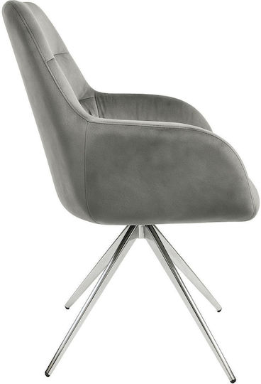 Sadie Dining & Kitchen Chairs with Artificial Leather Gray 2 Pieces 64.5x56.5x85cm