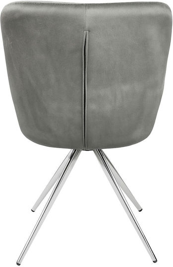 Sadie Dining & Kitchen Chairs with Artificial Leather Gray 2 Pieces 64.5x56.5x85cm