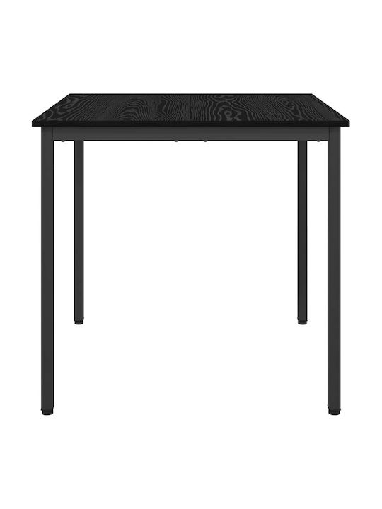 Table Dining Room Wooden with Metal Frame Black 80x80x75cm