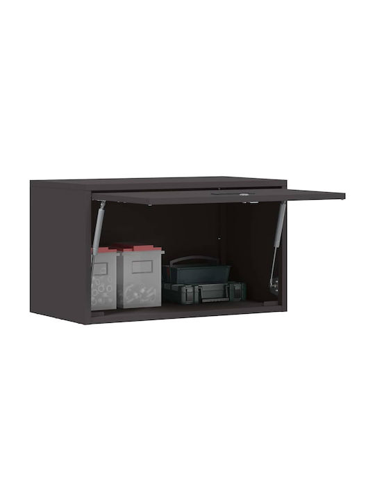 Wall Mounted Living Room Cabinet Made of Black Metal 60x33x35cm