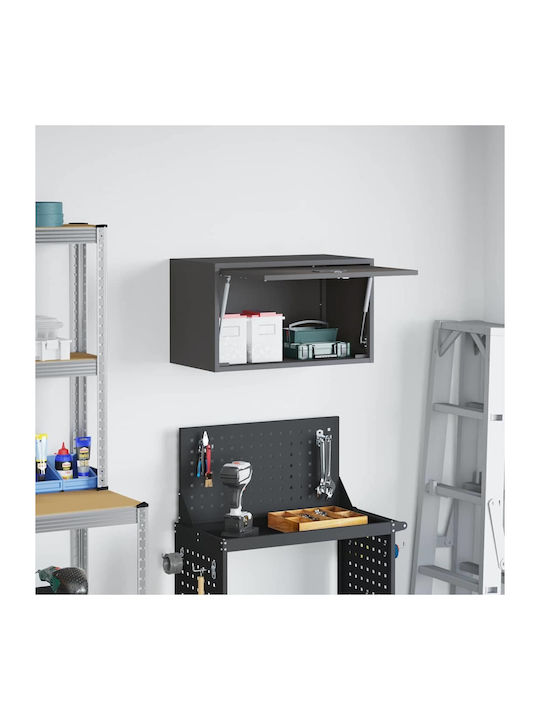 Wall Mounted Living Room Cabinet Made of Black Metal 60x33x35cm